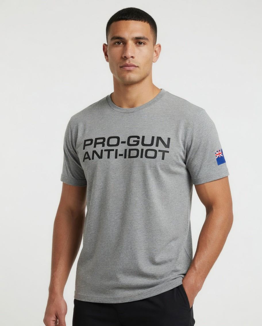 "Pro-Gun Anti-Idiot" T-Shirt Men's Black Text