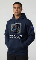 "Angry Kiwi" Hoodie Men's NZ Flag White Text