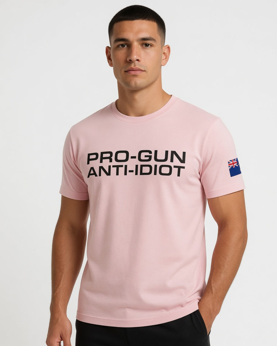 "Pro-Gun Anti-Idiot" T-Shirt Men's Black Text