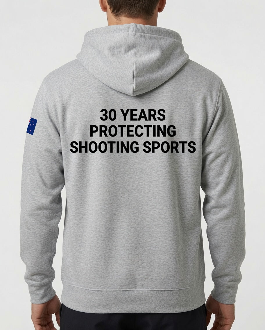 COLFO Logo Hoodie Women's 30 Years Protecting Shooting Sports Black Text