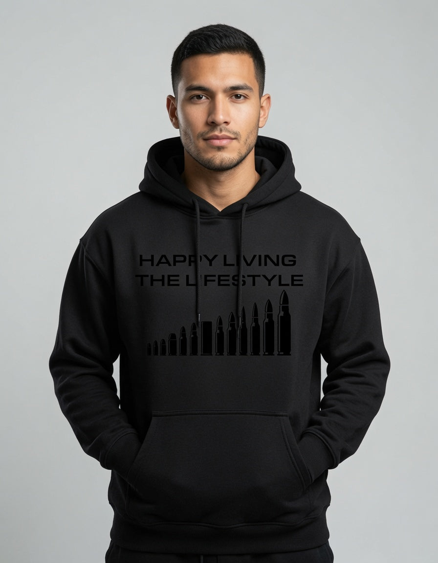 The Lifestyle Hoodie Men's Black Text NZ Flag