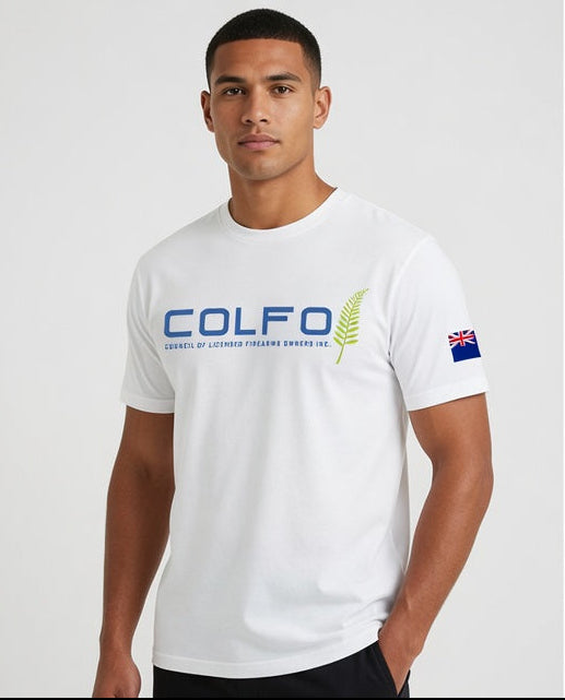 COLFO Branded T-Shirt Men's White Text