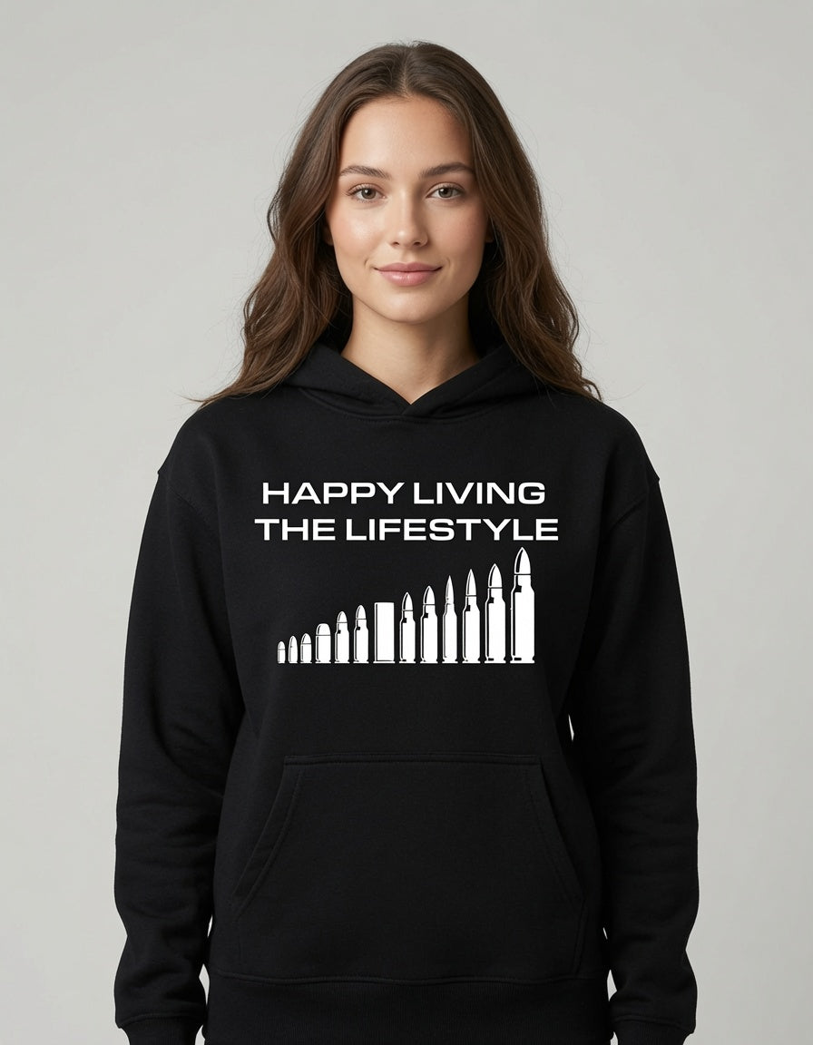 The Lifestyle Hoodie Women's Black Text NZ Flag