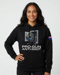 "Angry Kiwi" Hoodie Women's NZ Flag Black Text