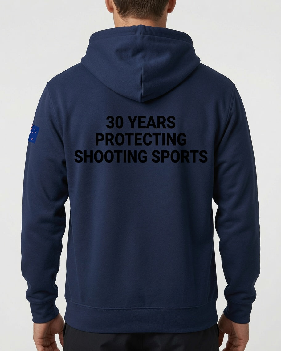COLFO Logo Hoodie Women's 30 Years Protecting Shooting Sports Black Text