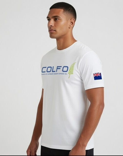 COLFO Branded T-Shirt Men's White Text