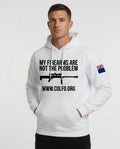 "My Firearms" .50Cal Hoodie Men's Hoodie NZ Flag Black Text